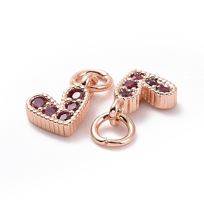 Brass Micro Pave Cubic Zirconia Charms LS-RB-I078-66RG-01-NR-1