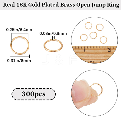 300Pcs Brass Open Jump Rings KK-BBC0008-72A-1