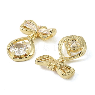 Brass Micro Pave Cubic Zirconia Pendants KK-C107-20B-G-1