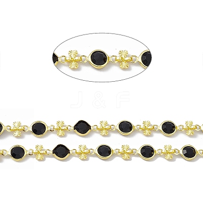 Handmade Brass Flat Round & Heart Link Chains CHC-F015-09G-1