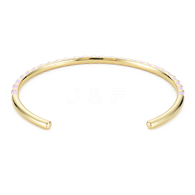 Twisted Brass Enamel Cuff Bangle BJEW-T020-02C-NF-1