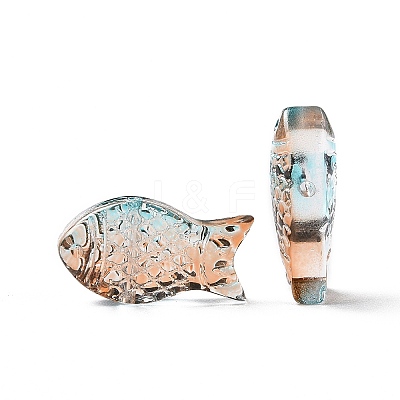 Transparent Spray Painted Glass Beads GLAA-I050-10D-1