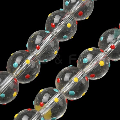 Transparent Glass Enamel Beads Strands LAMP-A001-B01-1
