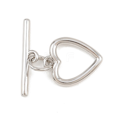 Heart Brass Toggle Clasps KK-G548-43P-03-1