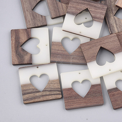 Resin & Walnut Wood Pendants RESI-S358-01-1