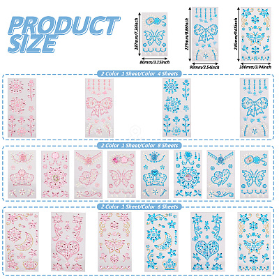 18 Sheets 18 Colors Self Adhesive Mobile Phone Stickers AJEW-TA0001-17-1
