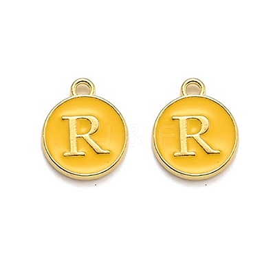 Golden Plated Alloy Enamel Charms ENAM-Q437-13R-1