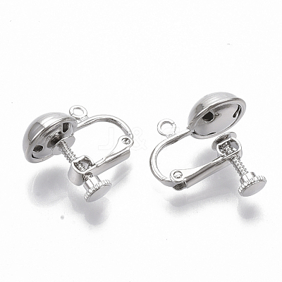 Brass Screw On Clip Earring Converter X-KK-T051-43P-NF-1