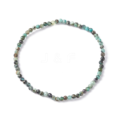 3mm Natural African Turquoise(Jasper) Beads Stretch Bracelet for Girl Women BJEW-JB07284-05-1