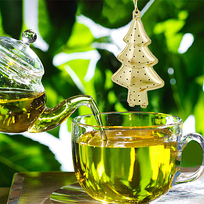 4Pcs 4 Style Loose Tea Infuser with Chain & Hook AJEW-DC0001-10-1