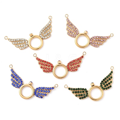 304 Stainless Steel Rhinestone Pendants STAS-Q340-08G-1