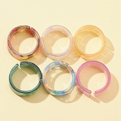 Resin Wide Band Cuff Ring RJEW-FS0001-07-1