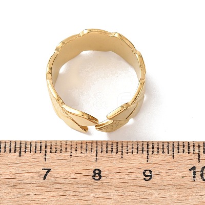 304 Stainless Steel Open Cuff Rings for Women RJEW-K309-27G-1
