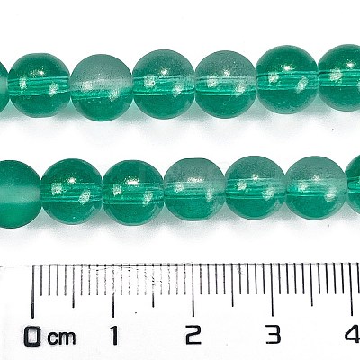 Frosted Transparent Glass Bead Strands GLAA-P065-8mm-14-1