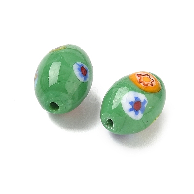 Handmade Millefiori Glass Beads LAMP-U004-02B-1