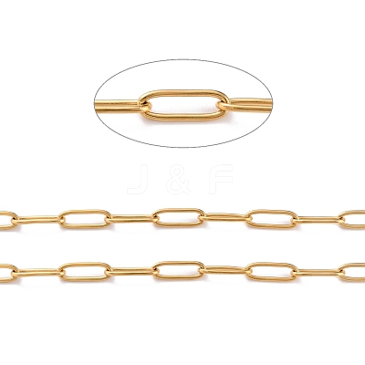 Ion Plating(IP) 304 Stainless Steel Paperclip Chains CHS-O010-01G-1