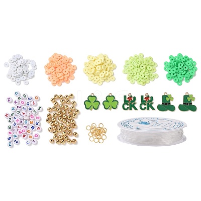 DIY Saint Patrick's Day Polymer Clay Beads Bracelet Making kit DIY-TZ0001-09-1
