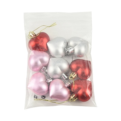 10Pcs 3 Styles Plastic Heart Pendant Decorations AJEW-FS0001-48-1