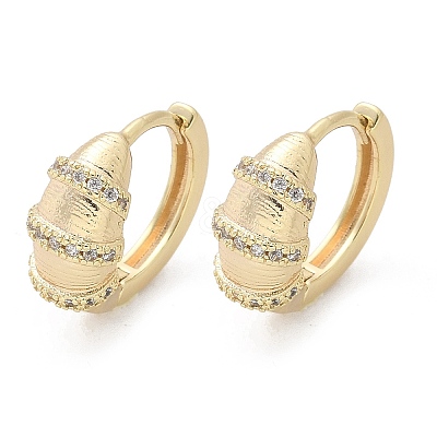 Brass Clear Cubic Zirconia Hoop Earrings EJEW-Q014-21G-1
