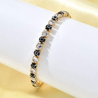Brass Enamel Link & Charm Bracelets BJEW-Z094-02G-02B-1