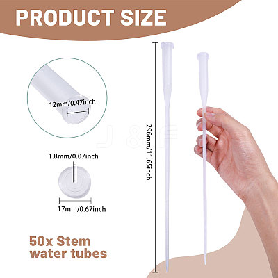 50Pcs PP Plastic Flower Water Tubes AJEW-GL0002-97A-1