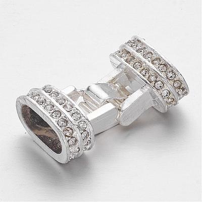 Alloy Crystal Rhinestone Fold Over Clasps ALRI-M002-01S-1