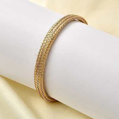 Braided 304 Stainless Steel Cuff Bangles for Women BJEW-A067-08G-1