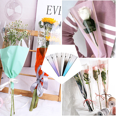 120Pcs 6 Colors Oriented Polypropylene(OPP) Plastic Gift Bags ABAG-MB0001-03-1