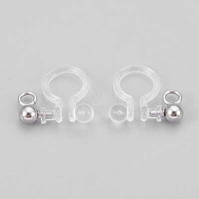 304 Stainless Steel and Plastic Clip-on Earring Findings X-STAS-P208-01P-1