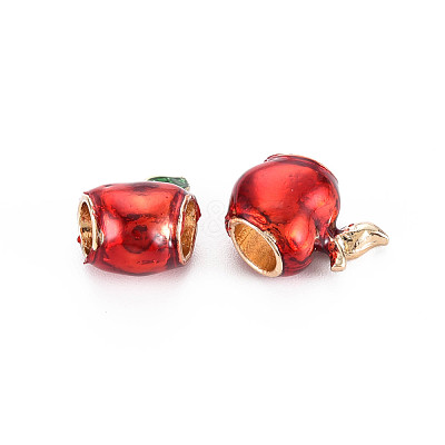 Rack Plating Alloy Enamel European Beads MPDL-N039-180-1