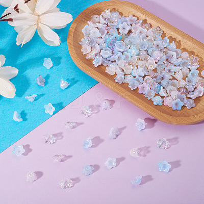180Pcs 6 Styles Acrylic Bead Caps OACR-TA0004-44-1