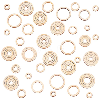 30 Sets Unfinished Wood Pieces Ring Set WOOD-PH0009-52-1