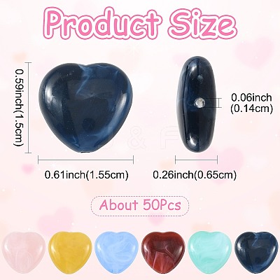 50Pcs Opaque Acrylic Beads MACR-FS0002-49-1