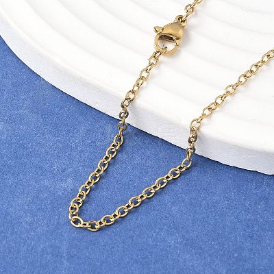 Trendy Unisex 304 Stainless Steel Cable Chain Necklaces NJEW-L043-16G-1