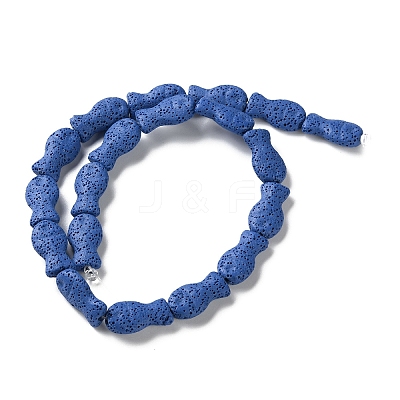 Fish Dyed Natural Lava Rock Beads Strands G-O126-01A-04-1