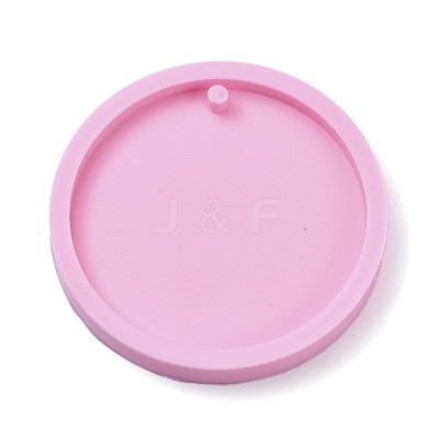 Flat Round DIY Pendant Silicone Molds DIY-TAC0005-27B-1