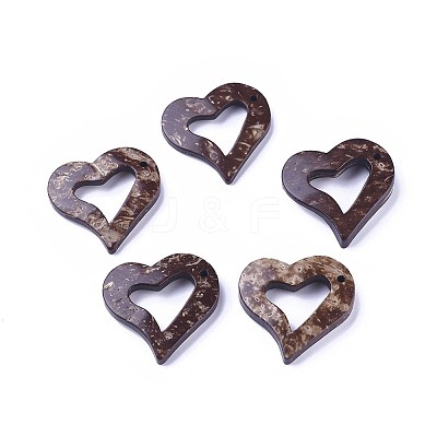 Coffee Coconut Heart Pendants X-COCO-I002-006-1
