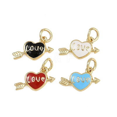 Brass Enamel Charms KK-D409-01G-1