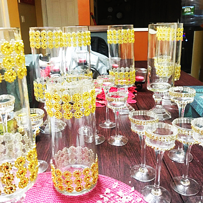 Plastic Sparkling Flower Shape Mesh Wrap Roll DIY-CJC0001-08B-1