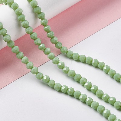 Faceted(32 Facets) Glass Beads Strands EGLA-J042-36B-10-1