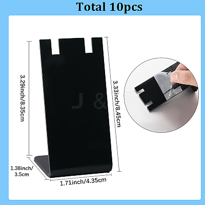 10Pcs L Shaped Acrylic Single Dangle Earring Display Stands ODIS-SC0001-07-1