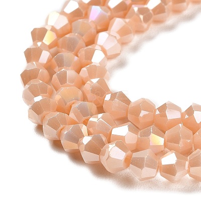 Opaque Solid Color Electroplate Glass Beads Strands GLAA-F029-P4mm-A06-1