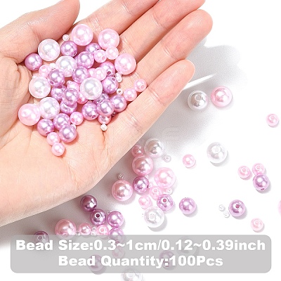 ABS Plastic Imitation Pearl Beads KY-YW0001-90A-1