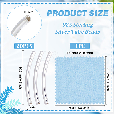 925 Sterling Silver Tube Beads STER-BC0002-18E-1