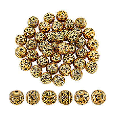 45Pcs 3 Styles Hollow Tibetan Style Alloy Beads FIND-PH0021-10-1