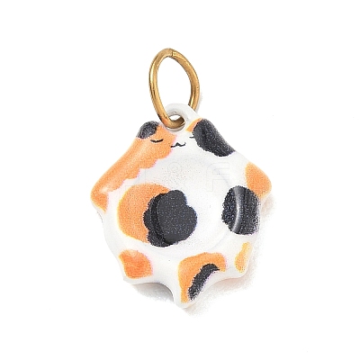 304 Stainless Steel Enamel Pendants SA-CBA08A6-09G-01-1