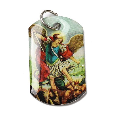 Rectangle Epoxy Resin Pendants RESI-L038-04P-02-1