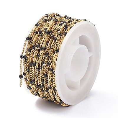 Ion Plating(IP) 304 Stainless Steel Enamel Curb Chains CHS-P013-01G-02-1