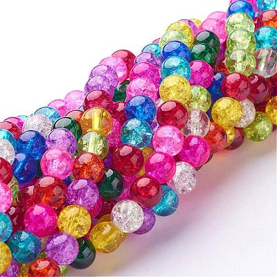 Crackle Glass Beads Strands GGM003-1