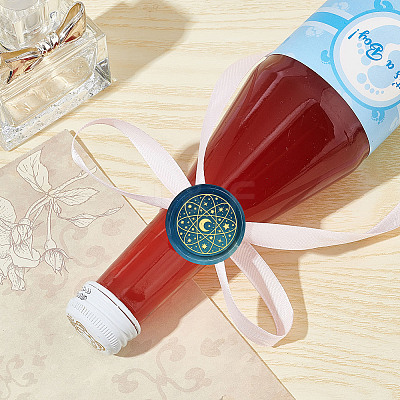 Brass Wax Seal Stamps with Wood Handle AJEW-WH0412-0150-1